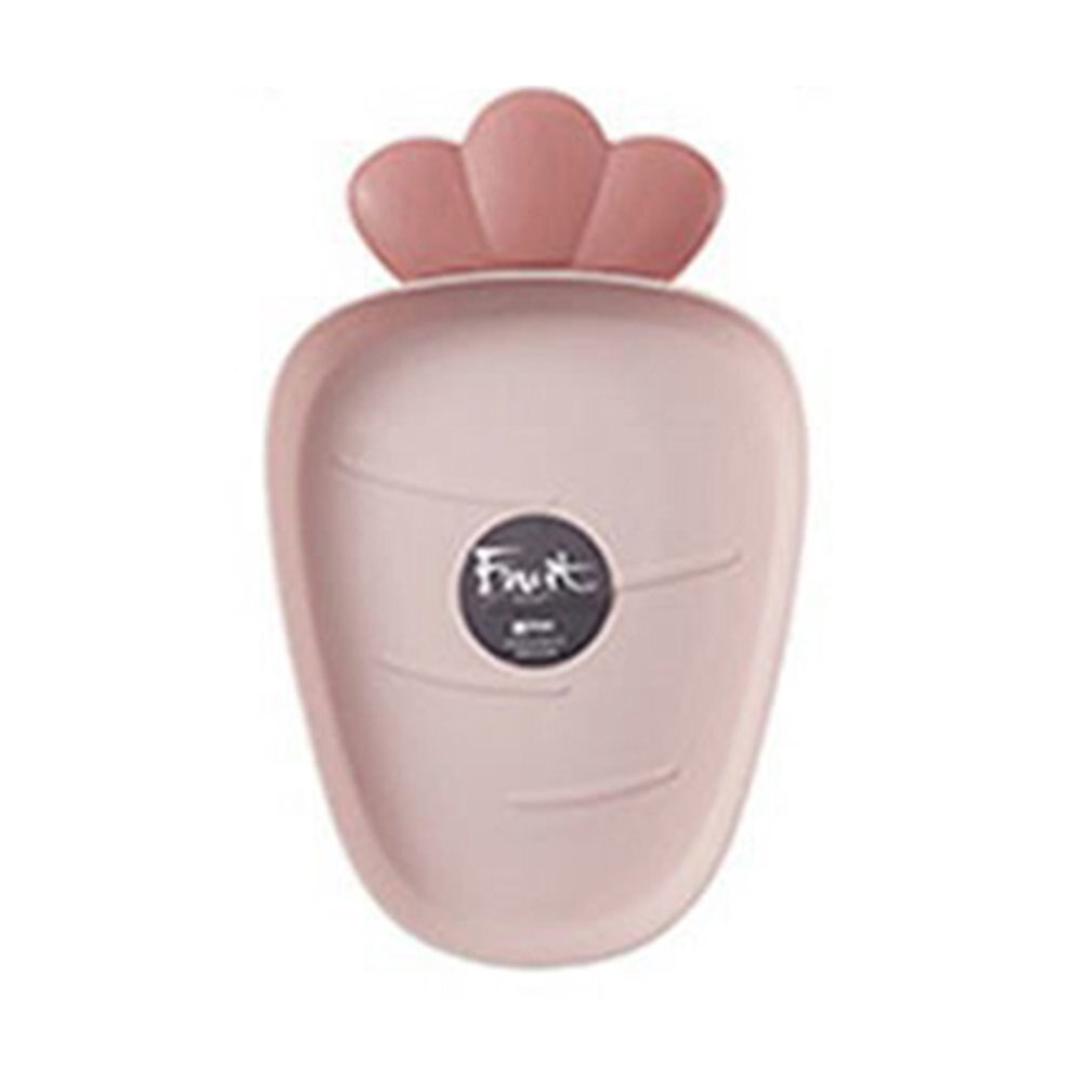 Lazy Snack Tray Strawberry Shape Fruit Food Tray Candy Cute Plate Snack Dish Fruit Food Plate Household Plastic Plate for Home: Light Yellow