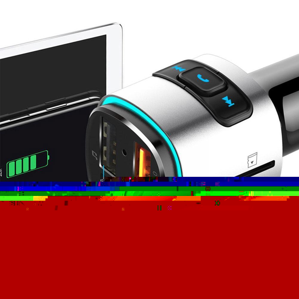 Car mp3 Bluetooth-compatible player FM transmitter QC3.0 music color light mp3 lossless with car 7 ambient charge fast B6I1