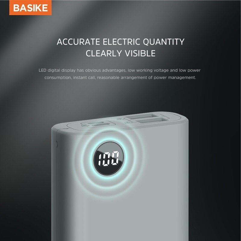 BASIKE-Mini banco de energía portátil PF23P, 10000mah, batería externa colorida, batería de repuesto para xiaomi, iphone y huawei