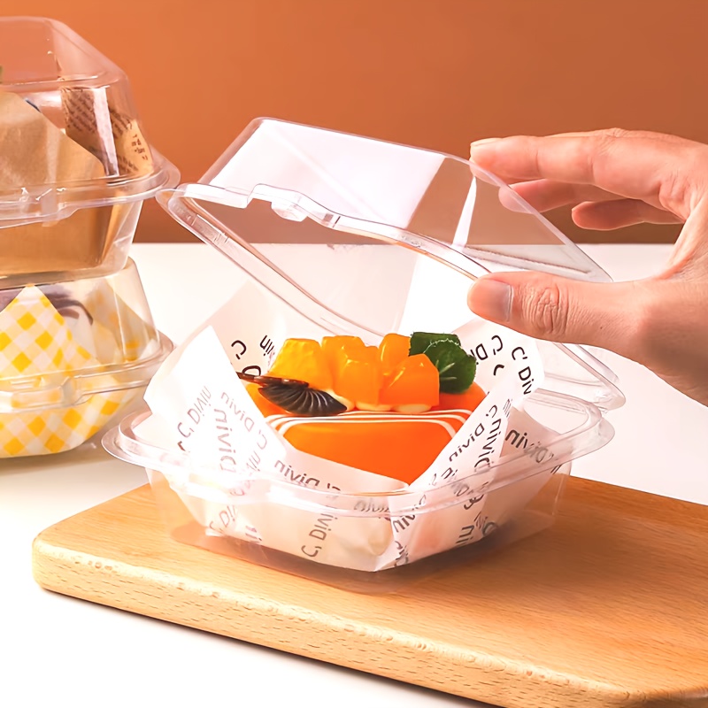 10 stuks robuuste plastic food-grade hamburgerdozen met flip-top deksel - herbruikbare hamburgercontainers geschikt voor restaurants