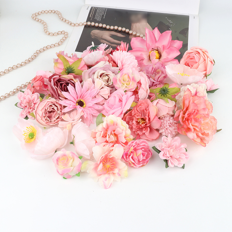 20 piezas cortina de flores flotantes artificiales para decoración de fotos de boda Material de flores Diy suministros para manualidades cortina de línea de puerta de casa: Azul