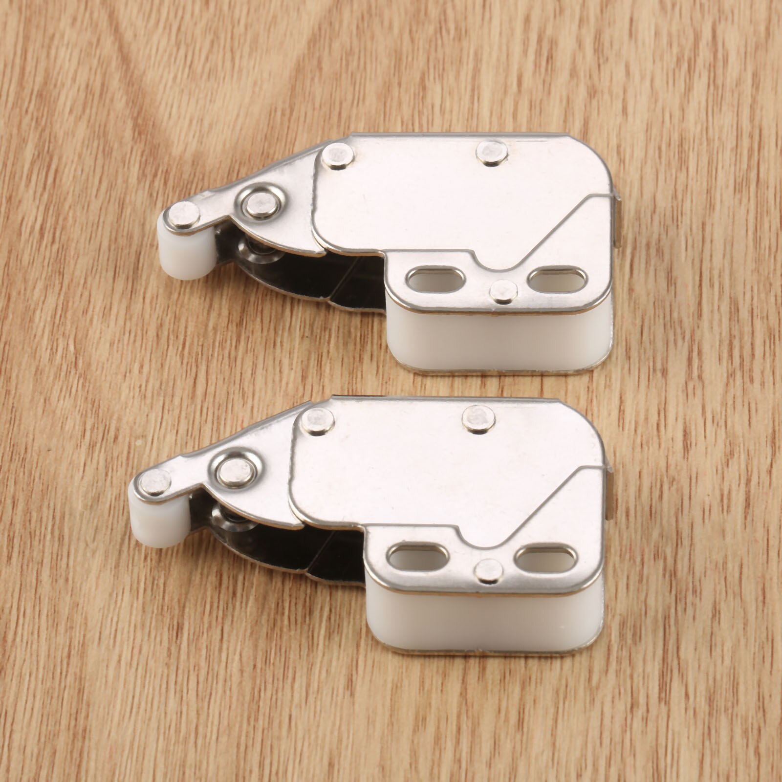 DRELD 2Pcs Mini Push Catch Latch Cabinets Lock Furniture Security Lock Caravan Motorhome Cupboard Doors Push Touch Release Latch