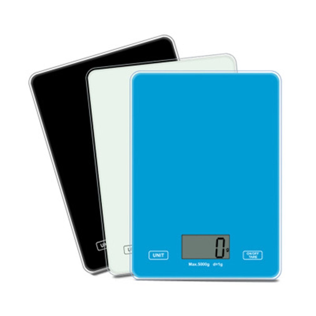 Food Baking Scales Mini Compact 5Kg/1G Kitchen Electronic Scales Home Glass Kitchen Scale Balck Tgk-001