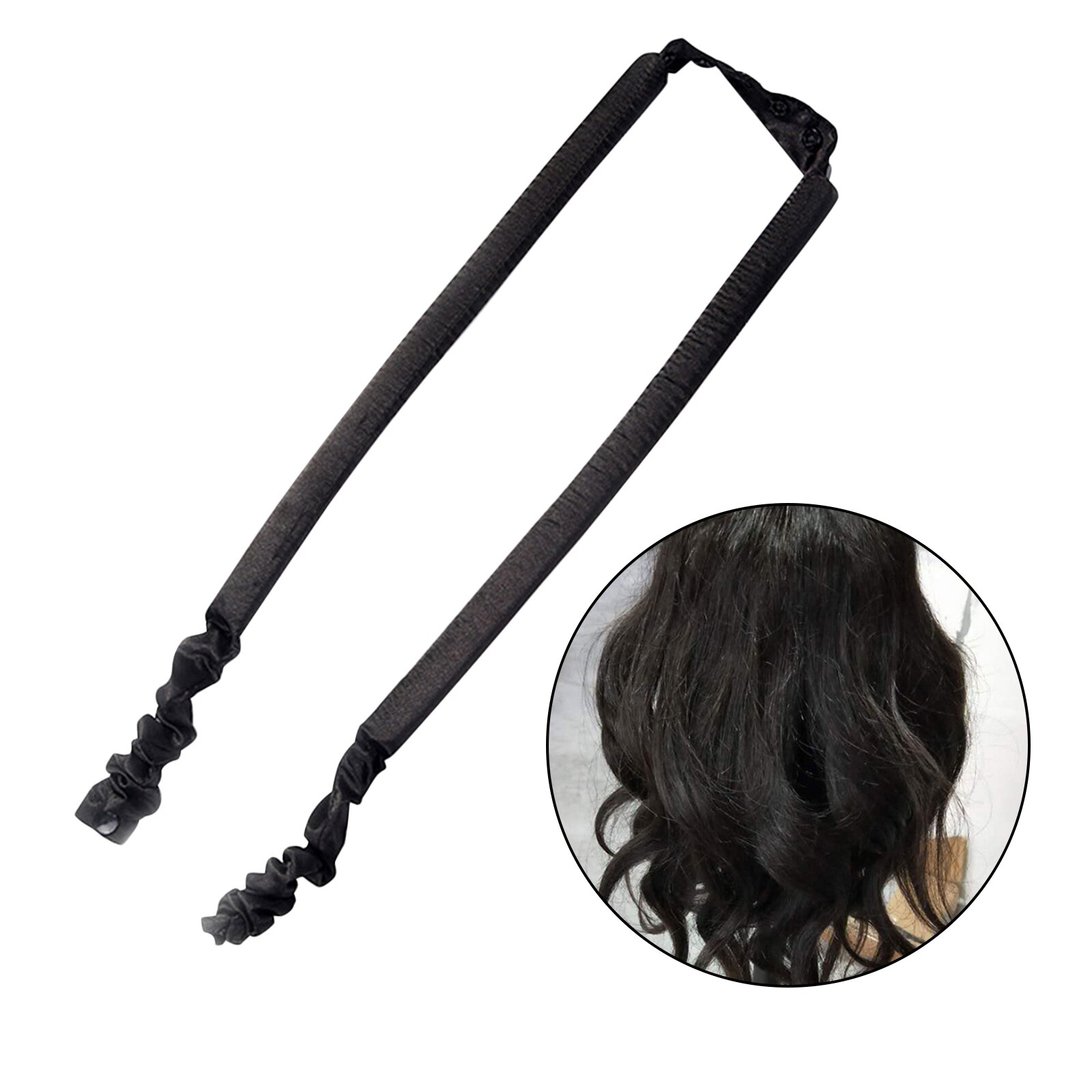 Bigoudi pour cheveux ondulés, rouleaux flexibles, sans chaleur, en spirale, fleur de poire, accessoires de modelage: Black