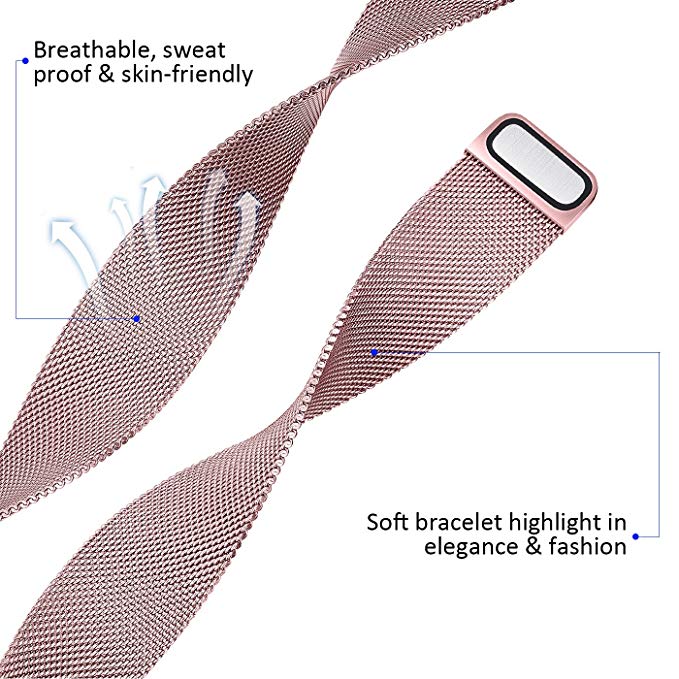 Metal Stainless Steel Band For Fitbit Versa/Versa 2 Strap Wrist Milanese Loop Magnetic Bracelet Male Lady Size Smart Accessories