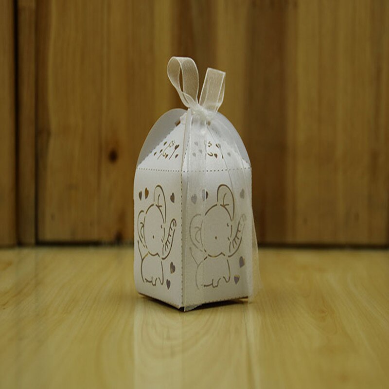 Tegneserie elefant 50 stk souvenirs baby shower fødselsdagsfest dekoration fest forsyninger slik æske chokolade æske til gæster
