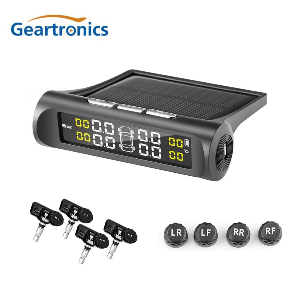 Universal- TPMS Reifen Druck Überwachung System Solar- Energie Digital LCD Anzeige Auto Sicherheit Alarm Reifendruck Sensoren