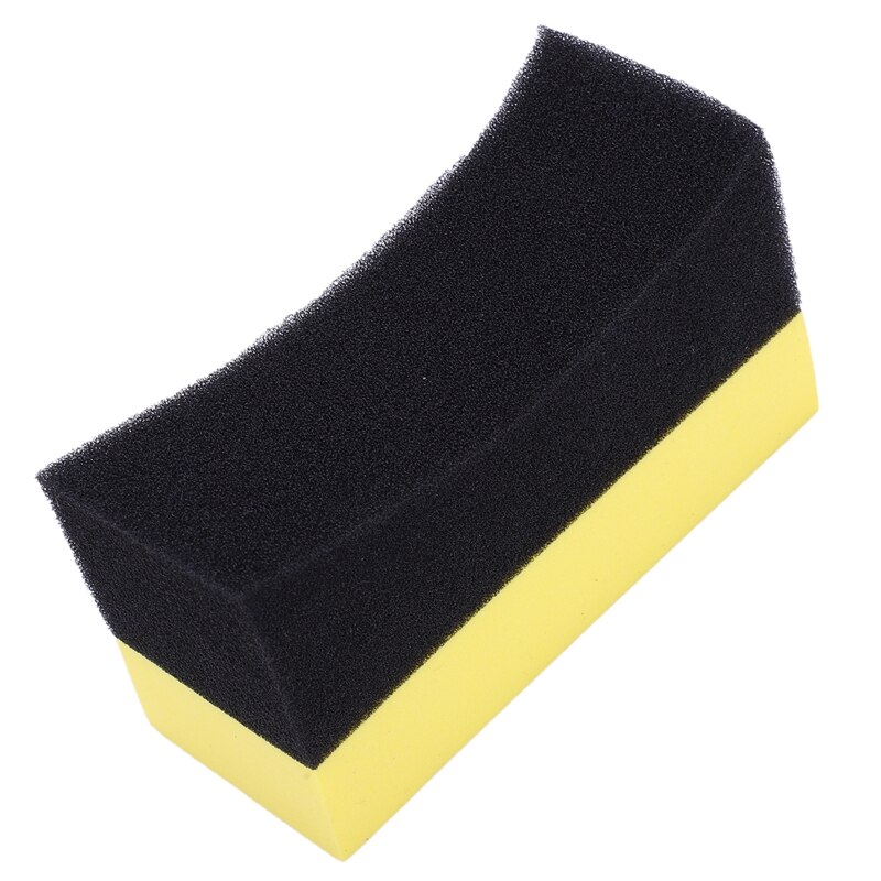 5x automobile voiture roue rondelle pneu pansement applicateur incurvé mousse éponge tampon noir + jaune