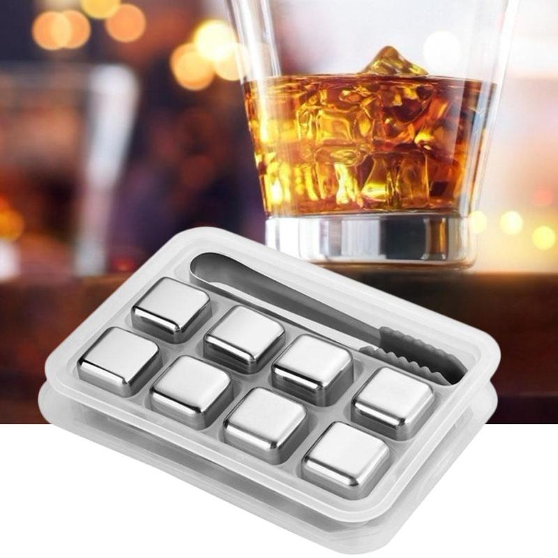 Herbruikbare Bar Whiskey Cooler Rvs Ice Cubes Whisky Wijn Cooling Bier Drankjes Koeler Ijs Keuken Gadgets Ice Maker Mold
