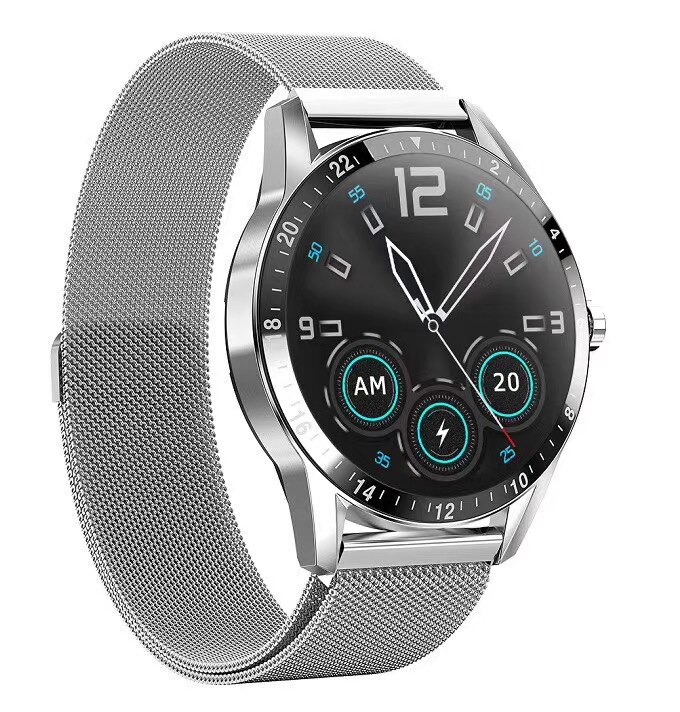 Bluetooth Smartwatch Man Women Fitness Tracker Full Touch Connected Watch Heart Rate Relogio Inteligente Smart Watches PK dt79: Silver steel