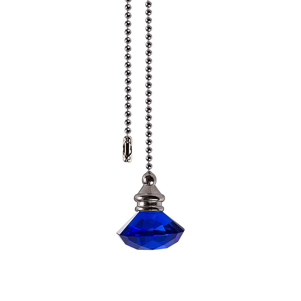 Prism Pull Chain Extension Styling Hanging Ceiling Fan Desk Light Home Decor Wedding Dazzling Crystal Clear Pendant Craft: Mid Blue