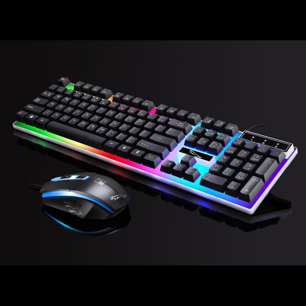 Gaming Keyboard Mouse Set With Backlight Keyboard Led Optical Mouse Set For Notebook Laptop Desktop PC