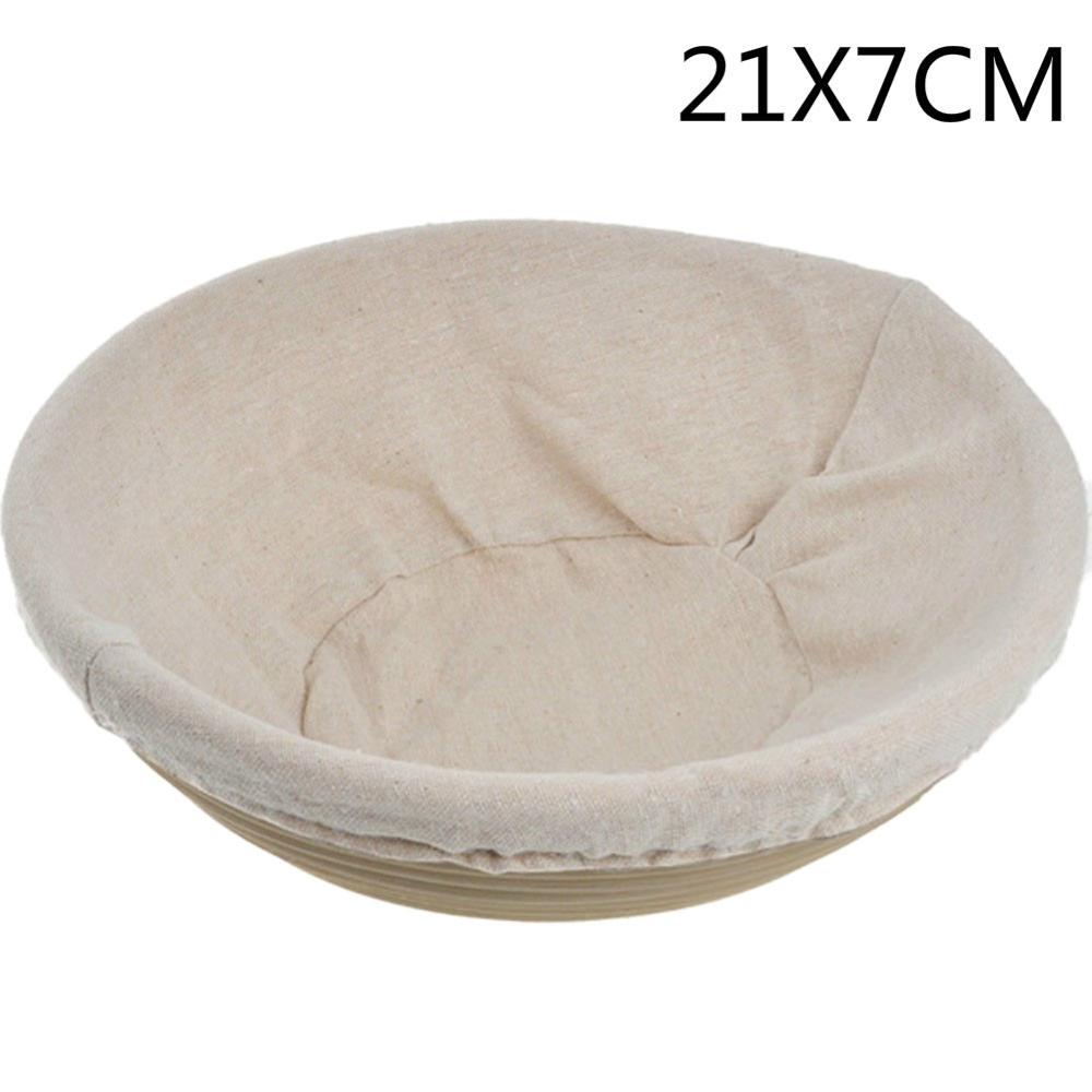 Banneton Proofing koszyk na chleb okrągły owalny do pieczenia ciasta patelnie udowadniające Rattan koszyk na chleb fermentacja z płócienna torba: 21X7CM