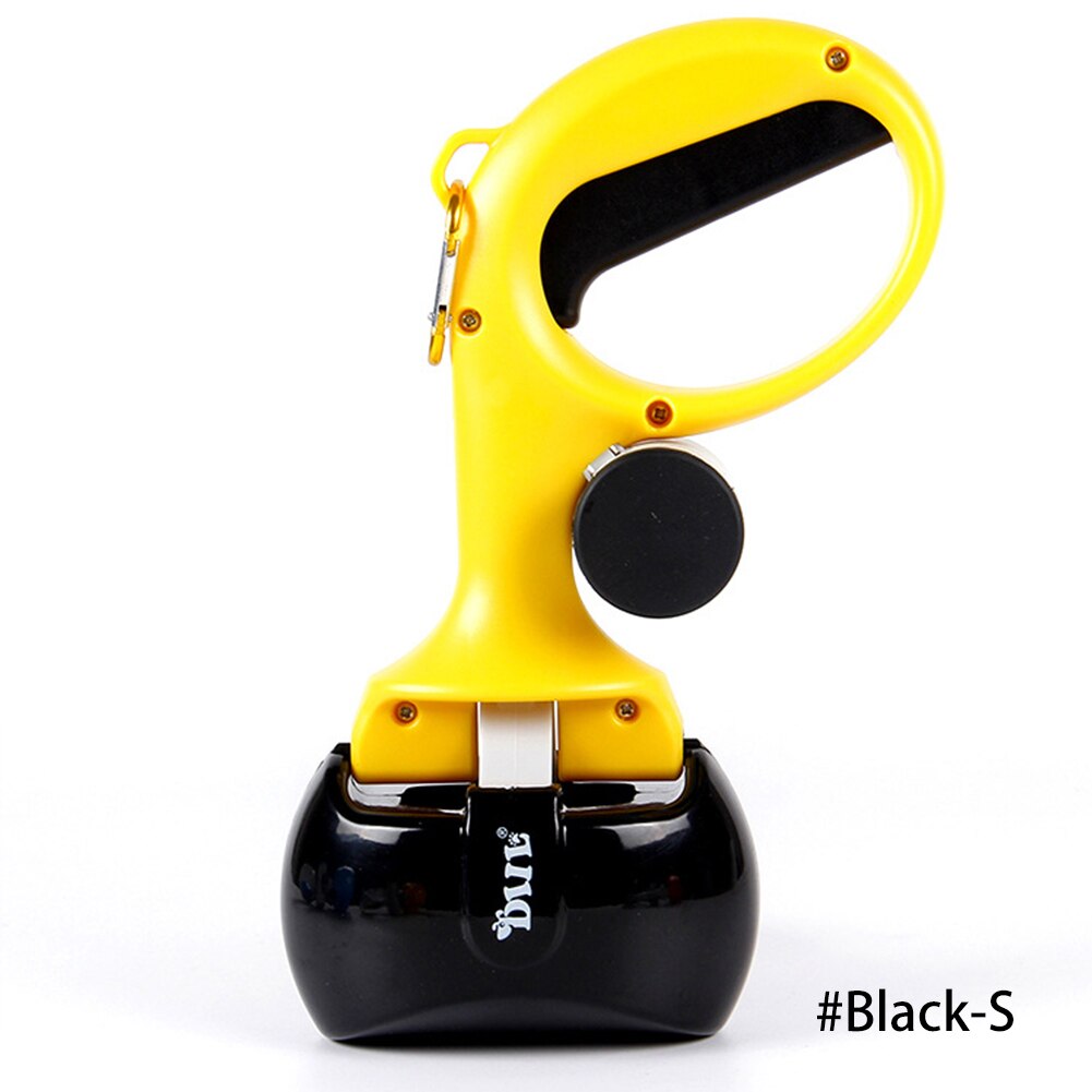 2 In 1 Pet Pooper Scooper for Dog Cats Long Handle Poop Scoop Outdoor Clean Pick Up Waste Picker Cleaner Dog Excrement Collector: black / S