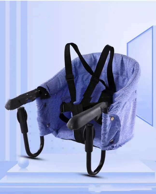 JOYLOVE-trona portátil para bebé, trona plegable para alimentación de niños, cinturón de seguridad para comedor, elevador de asiento de bebé, silla de alimentación: Blue