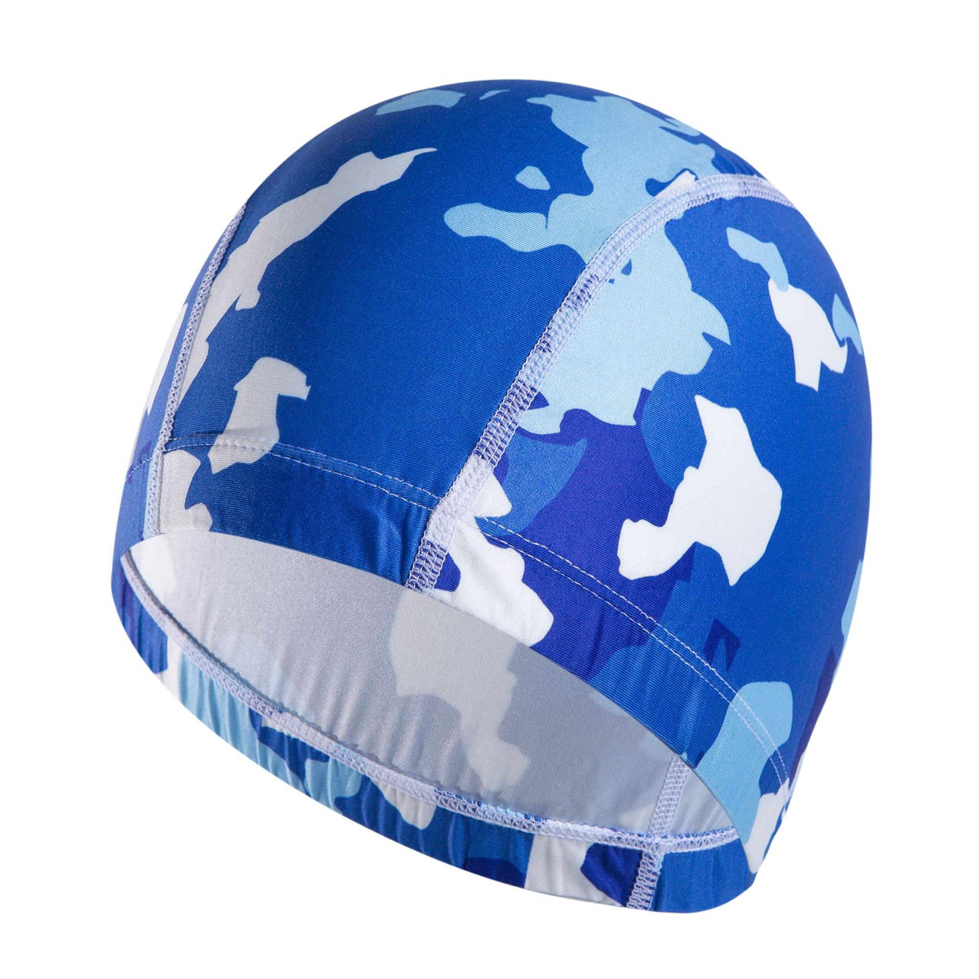 Style for Both Men and Women Digital Printing Swim Cap Ultra-stretch Comfortable Swimming Not Squeeze Head-: Calm Camouflage Blue