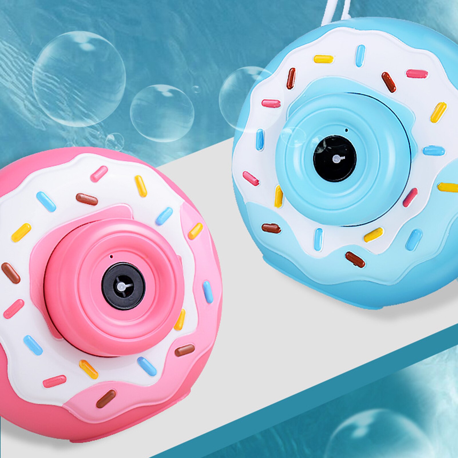 Bubble Machine Automatic Doughnut Shape Bubble Blower for Kids