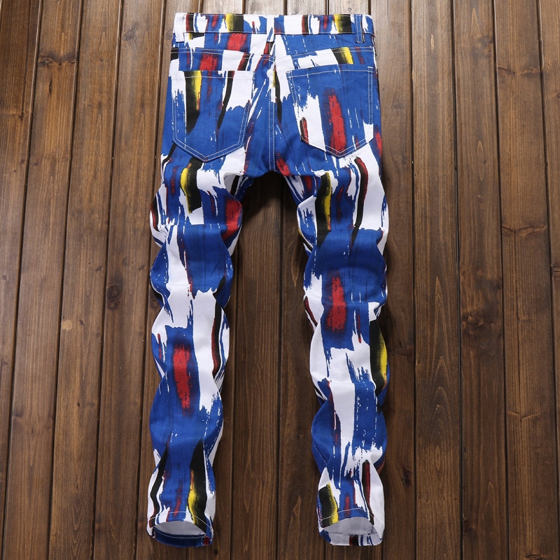 Herrjeans skinny casual jeans män byxa bootcut jeans för män hip hop jeans män herr byxor tryck herr byxor