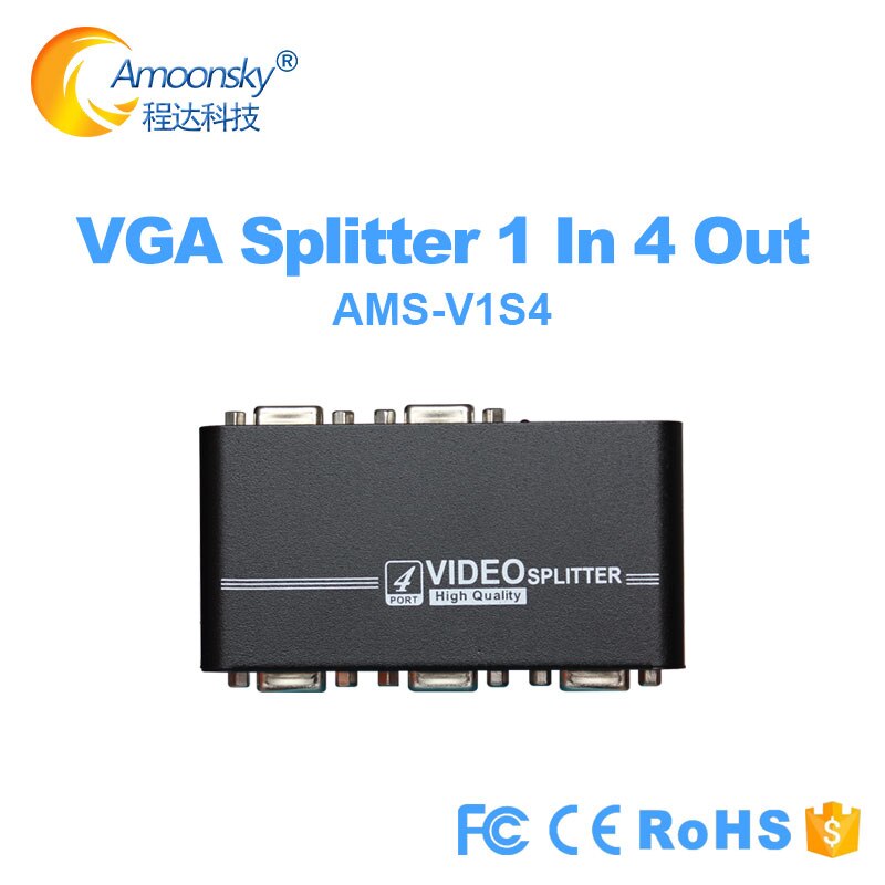 Vga Splitter vga schalten Kasten Monitor Adapter Schalter 1 in 4 aus Monitor Schalter Video VGA Konverter Kasten Adapte für LED-bildschirm