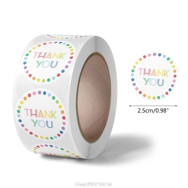 500 Stuks Dank U Stickers Veer Ronde Seal Label Vo... Grandado