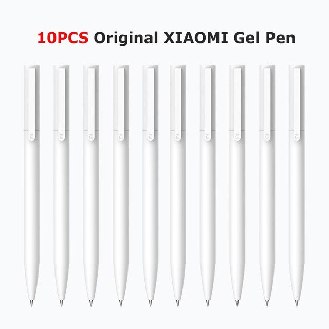 Xiaomi Mijia-Bolígrafo de Gel Original, pluma de escritura sin capucha de 9,5mm, bolígrafo para rellenar bolígrafo suizo, tinta azul/negra japonesa, para escritura escolar: 10 pcs