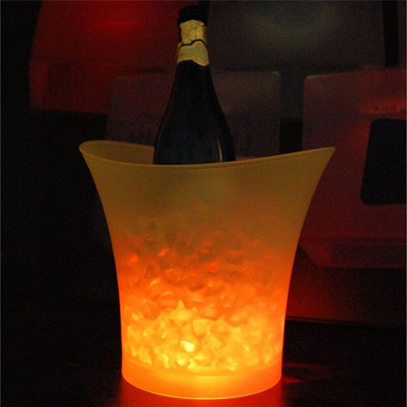 5L étanche en plastique LED seau à glace couleur changeante Bars boîtes de nuit lumière LED Up Champagne bière seau Bars fête de nuit: Default Title