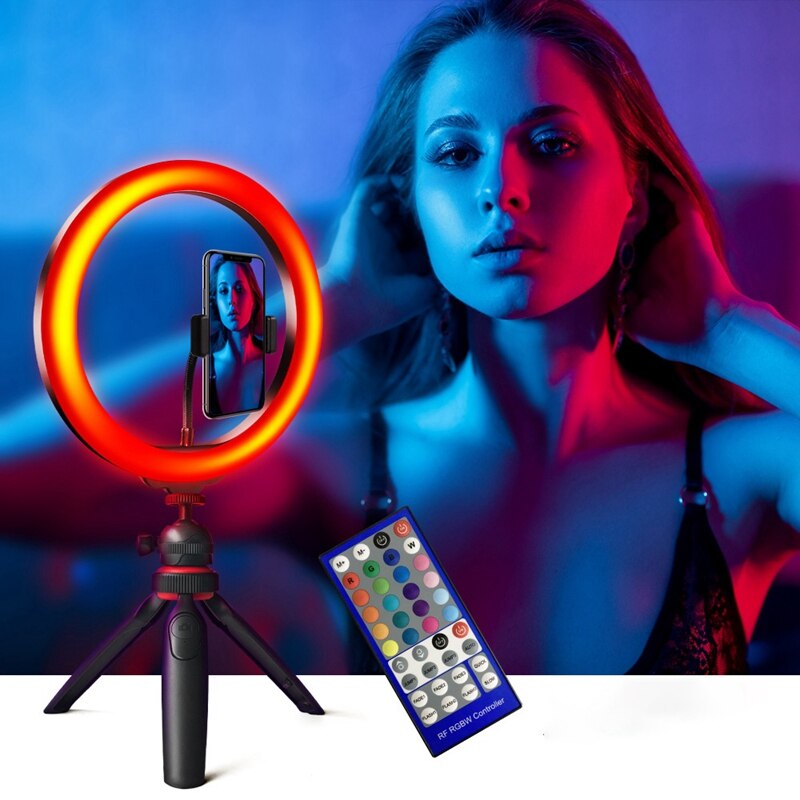 -LED Ring Licht Mit Stativ Bunte Telefon Stativ Füllen Licht Für praktisch Video Foto Selfie Stock Ringlight Mit stehen