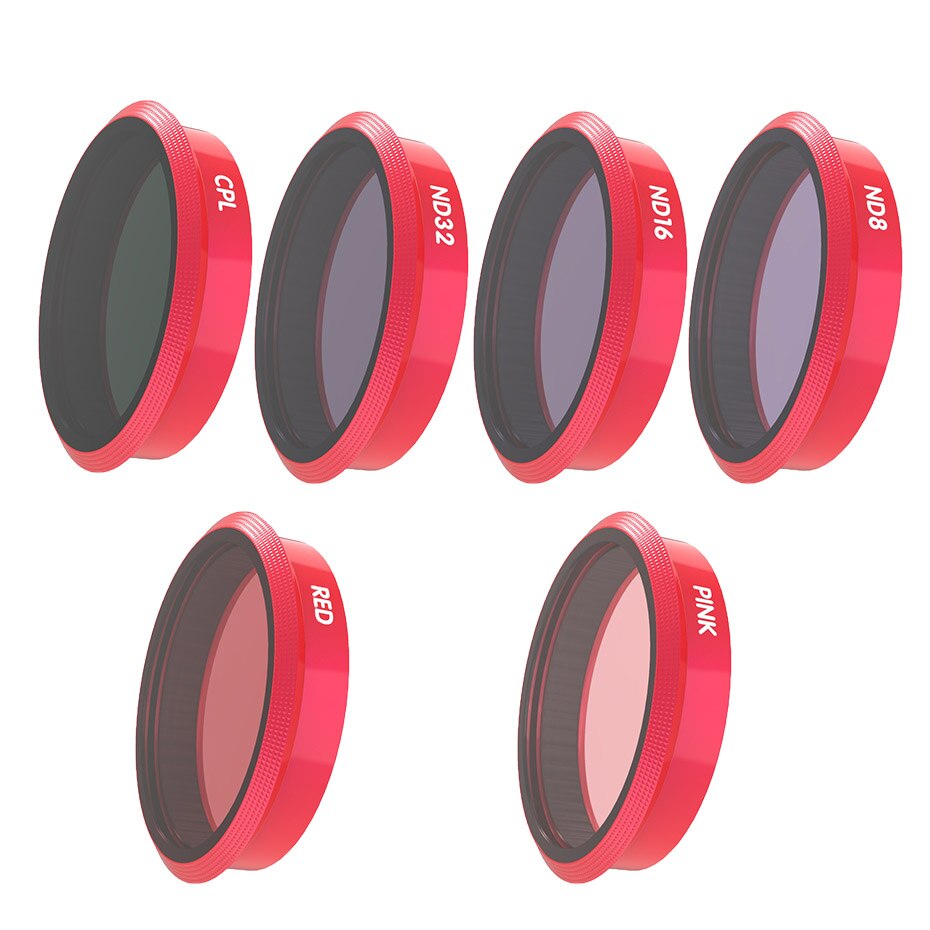 Filter voor sjcam  sj9 strike action camera 4k nd 8 16 32 64 cpl uv rood roze magenta lensfilters kit voor sjcam  sj9 max accessoire: 6 in 1