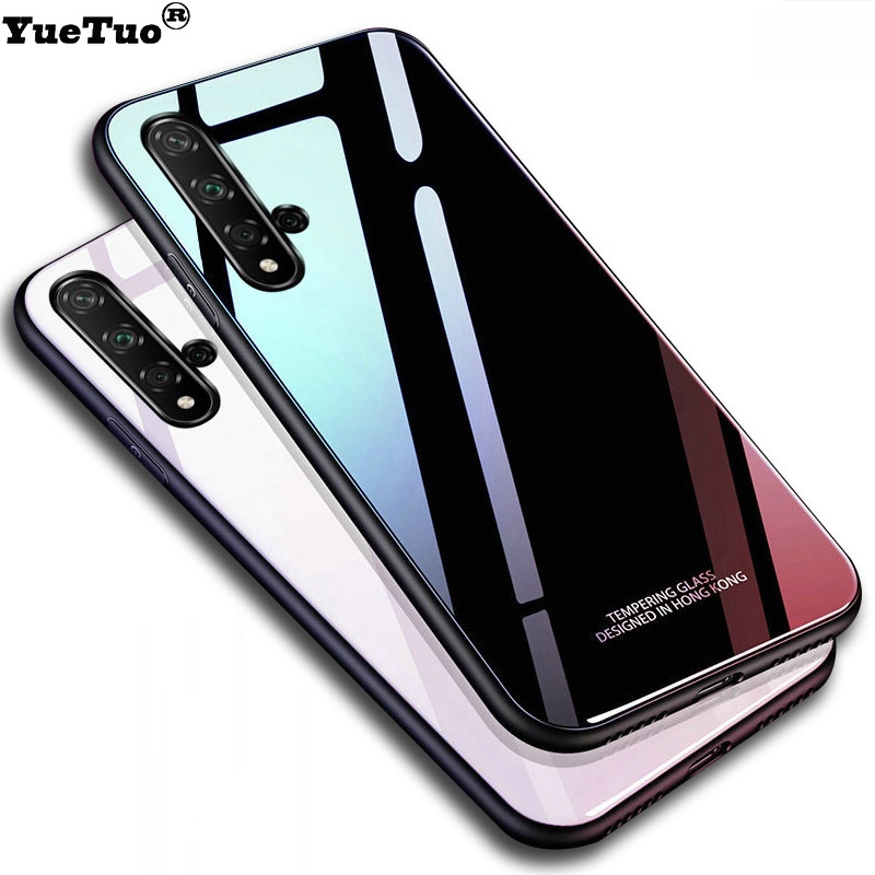 YueTuo lujosa funda de espejo de cristal duro para huawei honor 20 pro lite 20i V20 view honor 20 funda de silicona trasera para teléfono