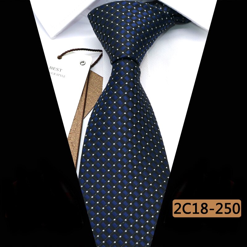 YISHLINE Men Ties 8 cm POLKA DOTS Cassual Jacquard Woven Necktie Mens Tie Business Corbata Para Hombre Accessories: 2C18-250