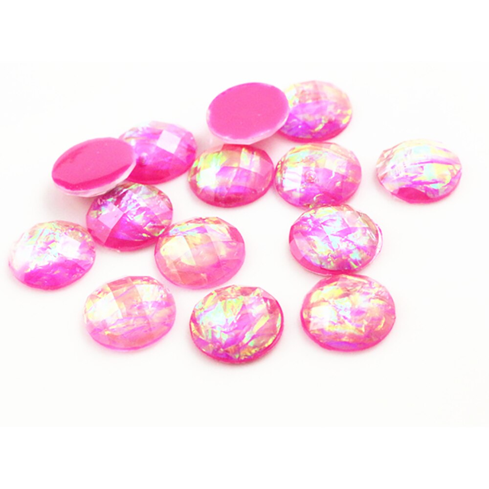 40pcs 12mm Mix Colors Tangent plane Built-in metal foil Flat back Resin Cabochons Cameo: Z5-22