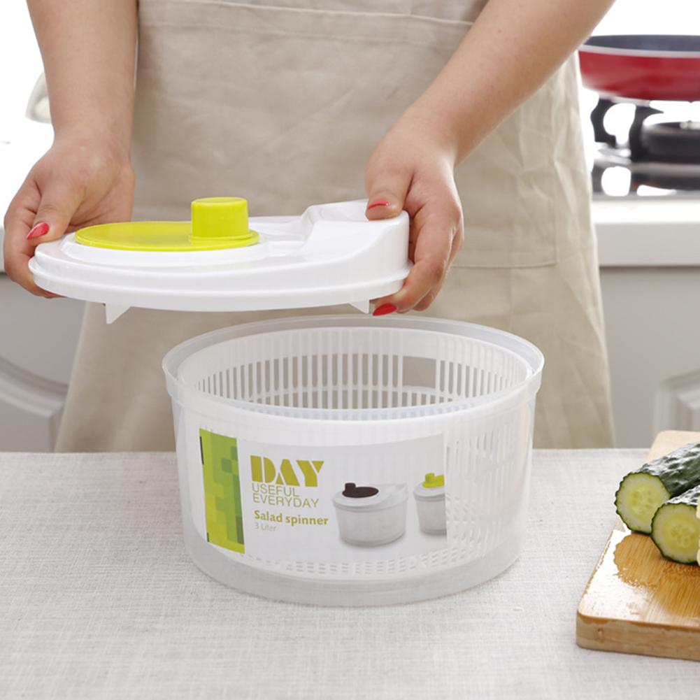 Deshidratador de lechuga giratorio, lavador de frutas, vegetales, ensalada Manual grande