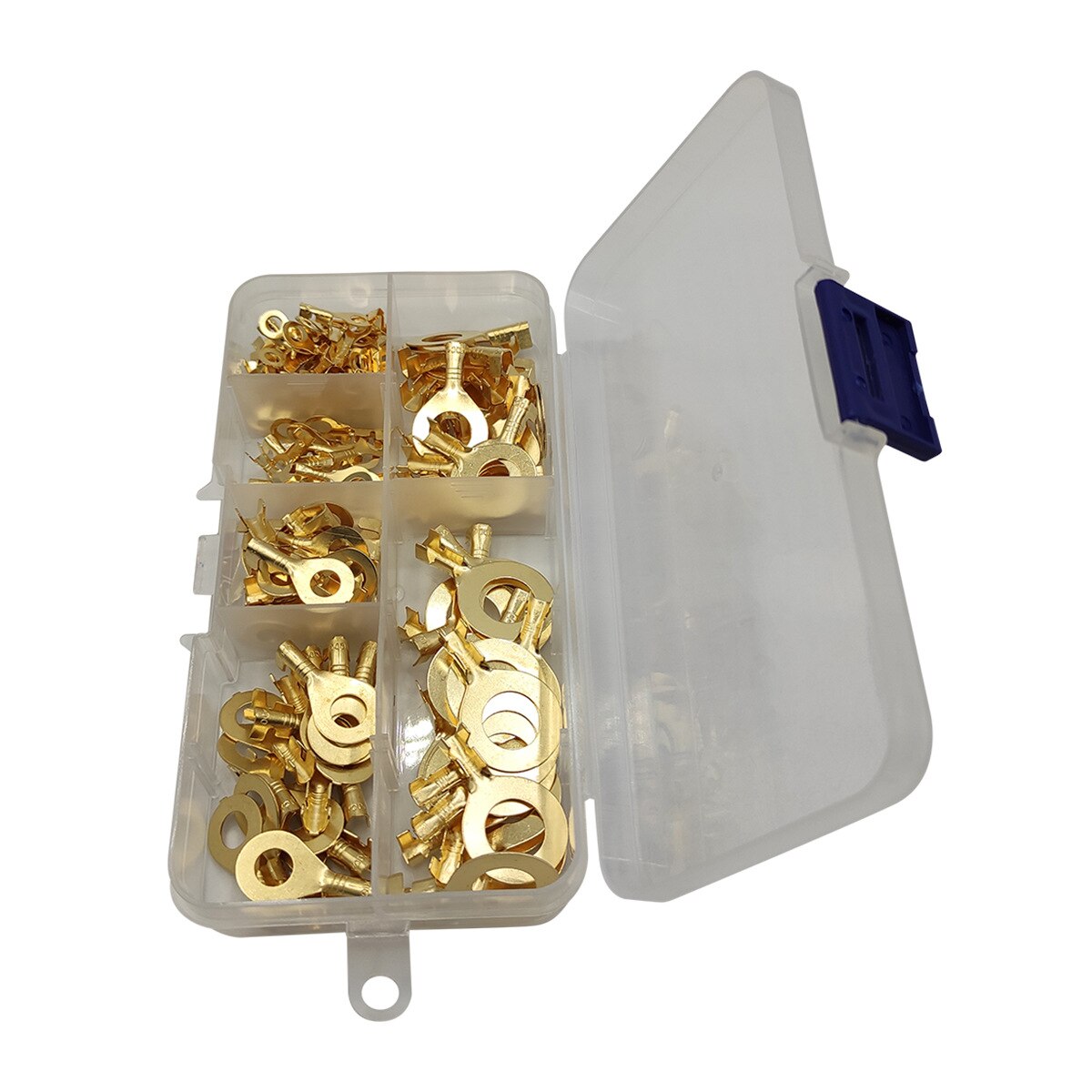 150PCS M3/ M4 M5 M6 M8 M10 Ring Lugs Ring Eyes Copper Crimp Terminals Cable Lug Wire Connector Non-insulated Assortment Kit