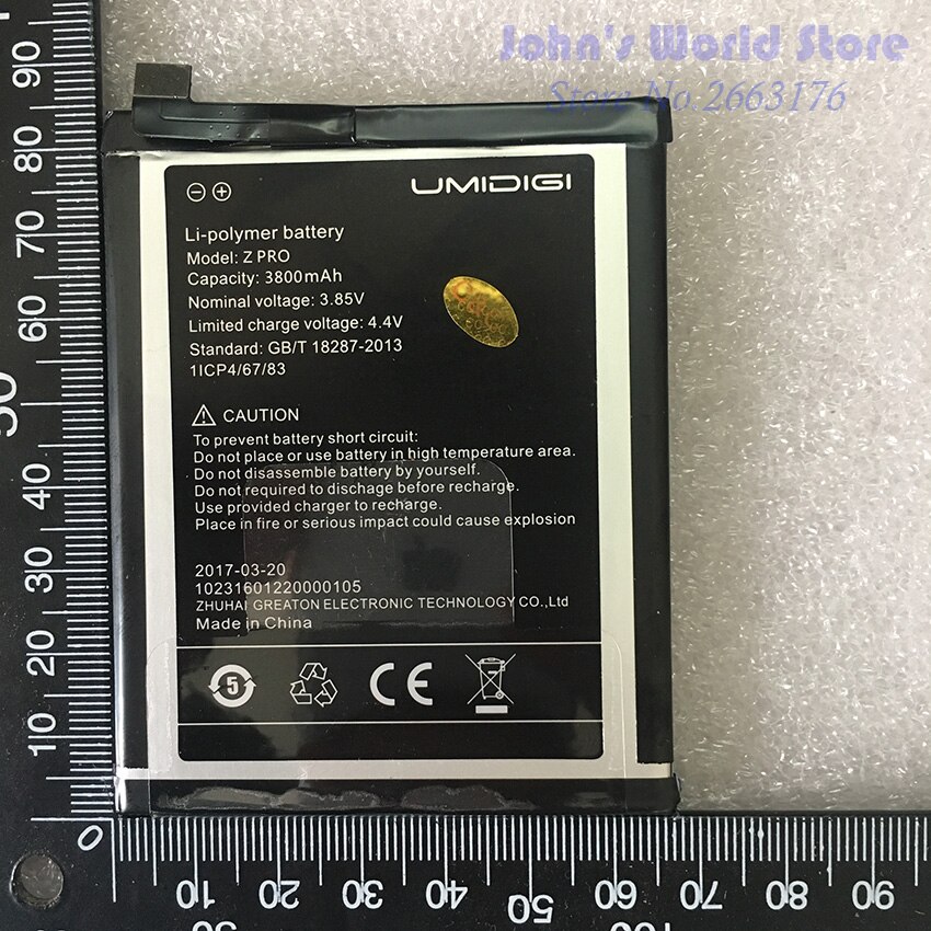Umi Z Pro Batterij Umidigi Z Pro Originele Grote Capaciteit 3800 Mah Back Up Voor Umi Z Pro z1 Smart Telefoon