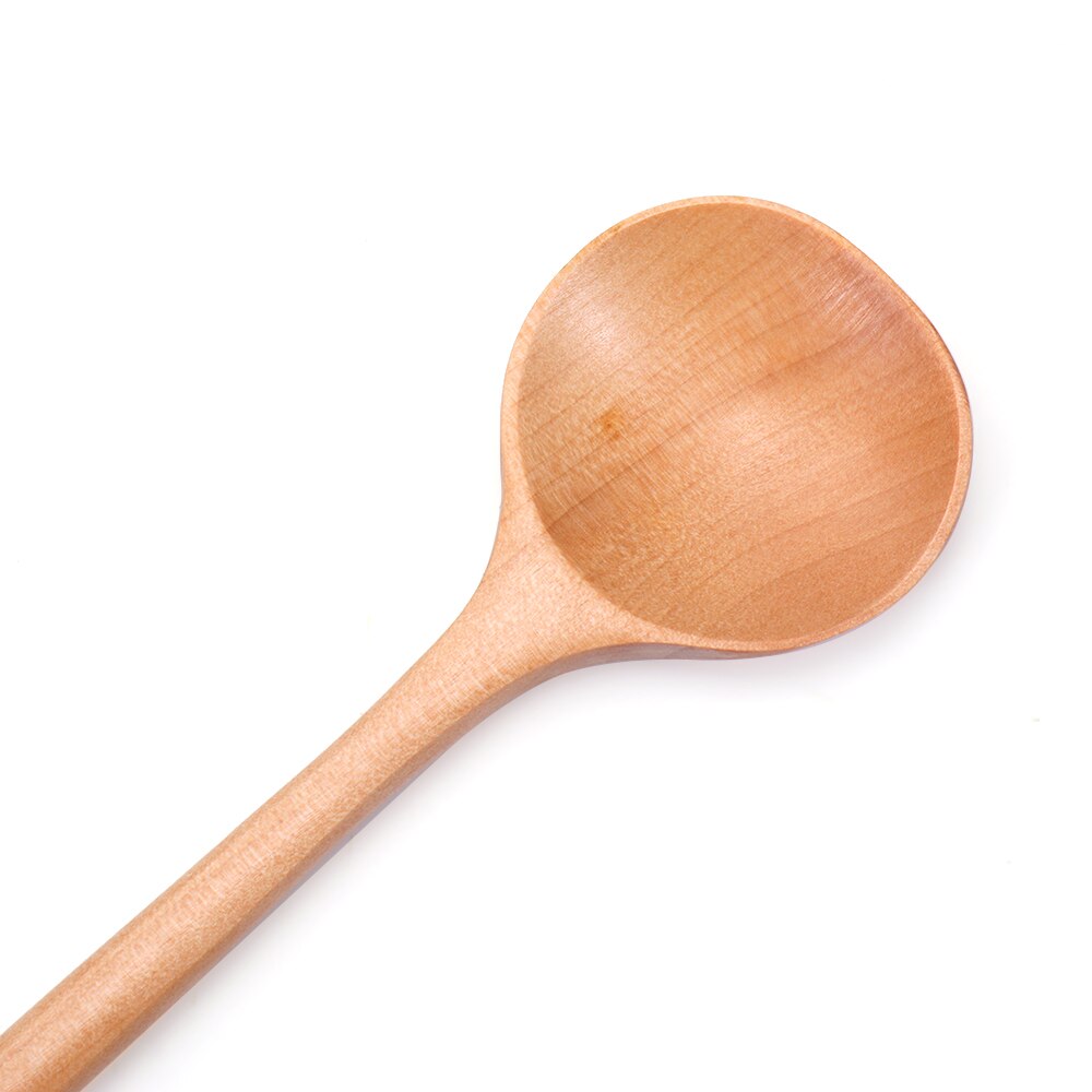 Japanse houten lepels lang 10.9 inch natuurlijk hout lange steel ronde lepels voor soep koken mengen roeren tafelgerei