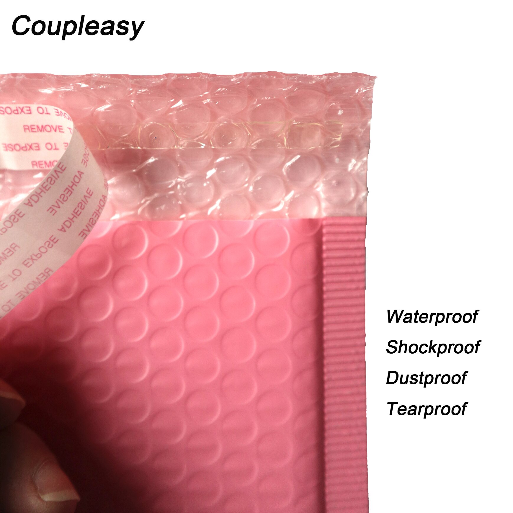 100 stk/parti lyserøde plastboble -mailer -konvolutter med boblestødsikre postemballageposer, selvforseglede polstrede konvolutter