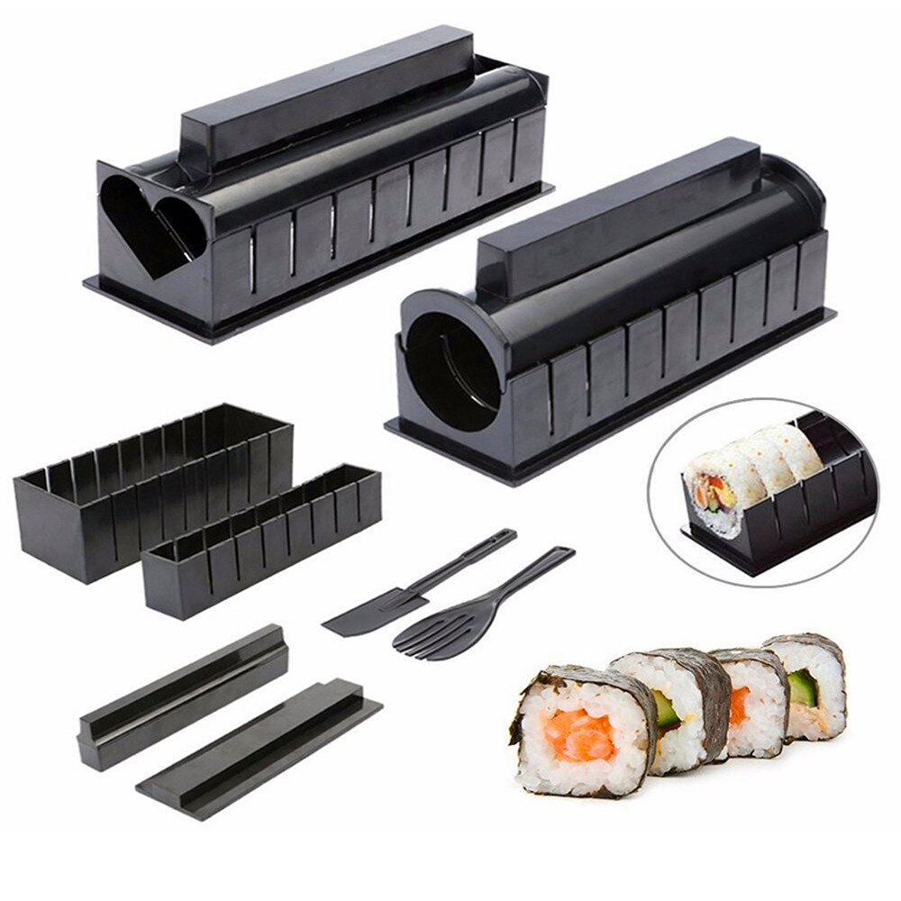 Kit de moldes para fazer sushi, faça você mesmo, molde de 4 formatos para enrolar sushi, cozinha japonesa, utensílios para cozinhar sushi em casa, restaurante