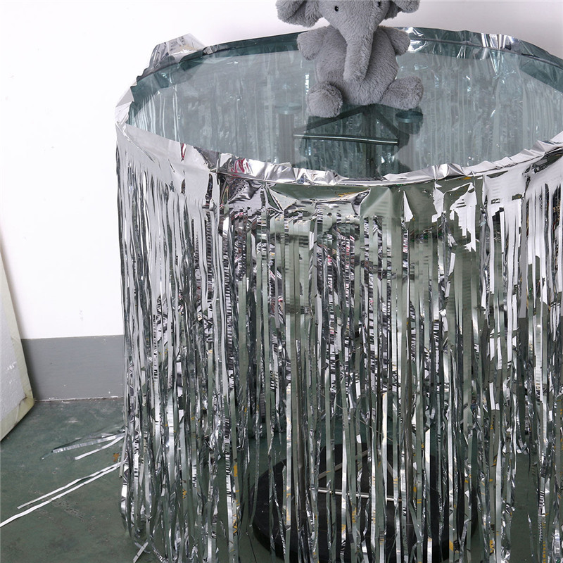 Foil Fringe Metallic Sequin Table Skirt Hotel Wedding Party Banquet Graduate Wedding Celebrate Decor Accessories