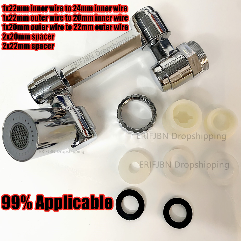 Extensor de aireador de grifo giratorio de 1440 °, modo Dual, filtro de salpicaduras de plástico, grifos, boquilla de burbujeador, brazo robótico para cocina y baño