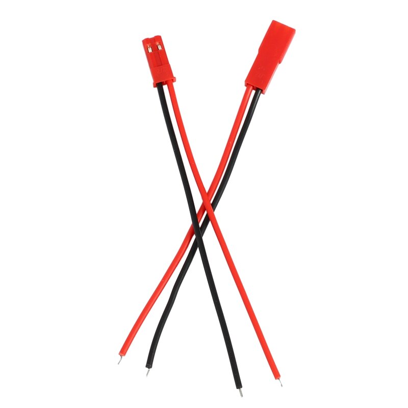 RISE-20 Pairs 2 Pin JST Plug Socket Connector M To F 110Mm Cable Wire Red Black