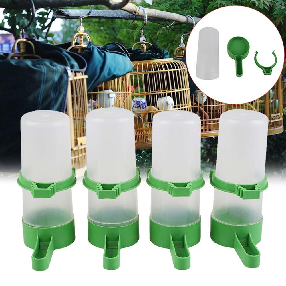 Water Feeder for Bird Cage 4Pcs Pet Lovebirds Food Feeder Bird Feeder with Clip Waterer Budgie Aviary Drinker