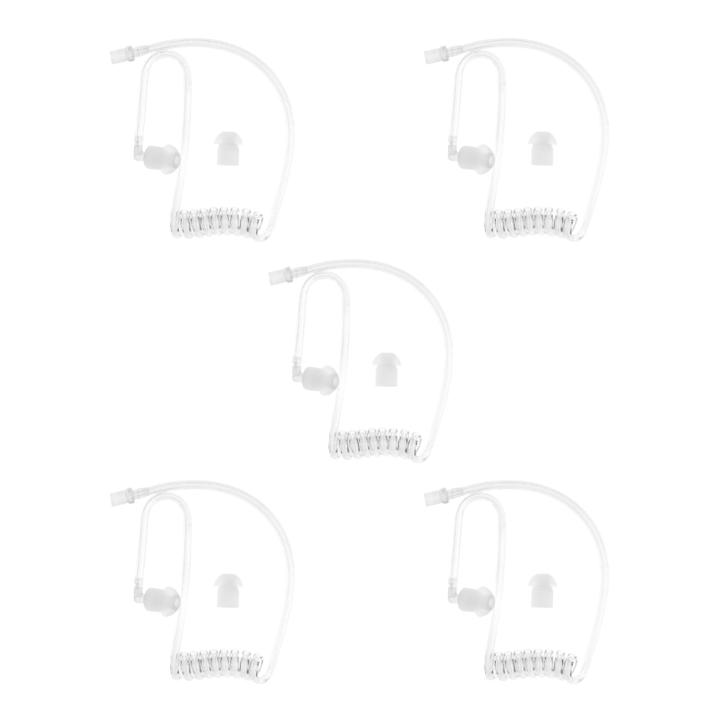 10Sets Transparent Coil Acoustic Air Tube Earplug Replacement For Radio Earpiece Headse 5Sets/2Sets/1Set: Khaki