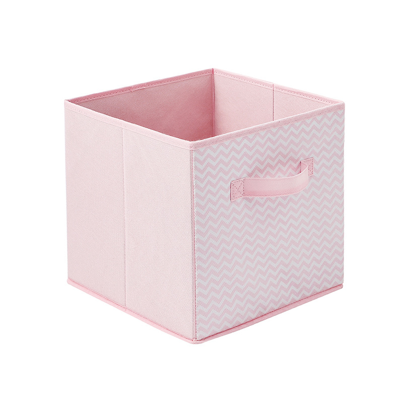 Cube Folding Fabric Storage Box Clothes Storage Bins For Toys Organizers Baskets for Nursery Office Closet Shelf: 02A  10.6x10.6x11 iN