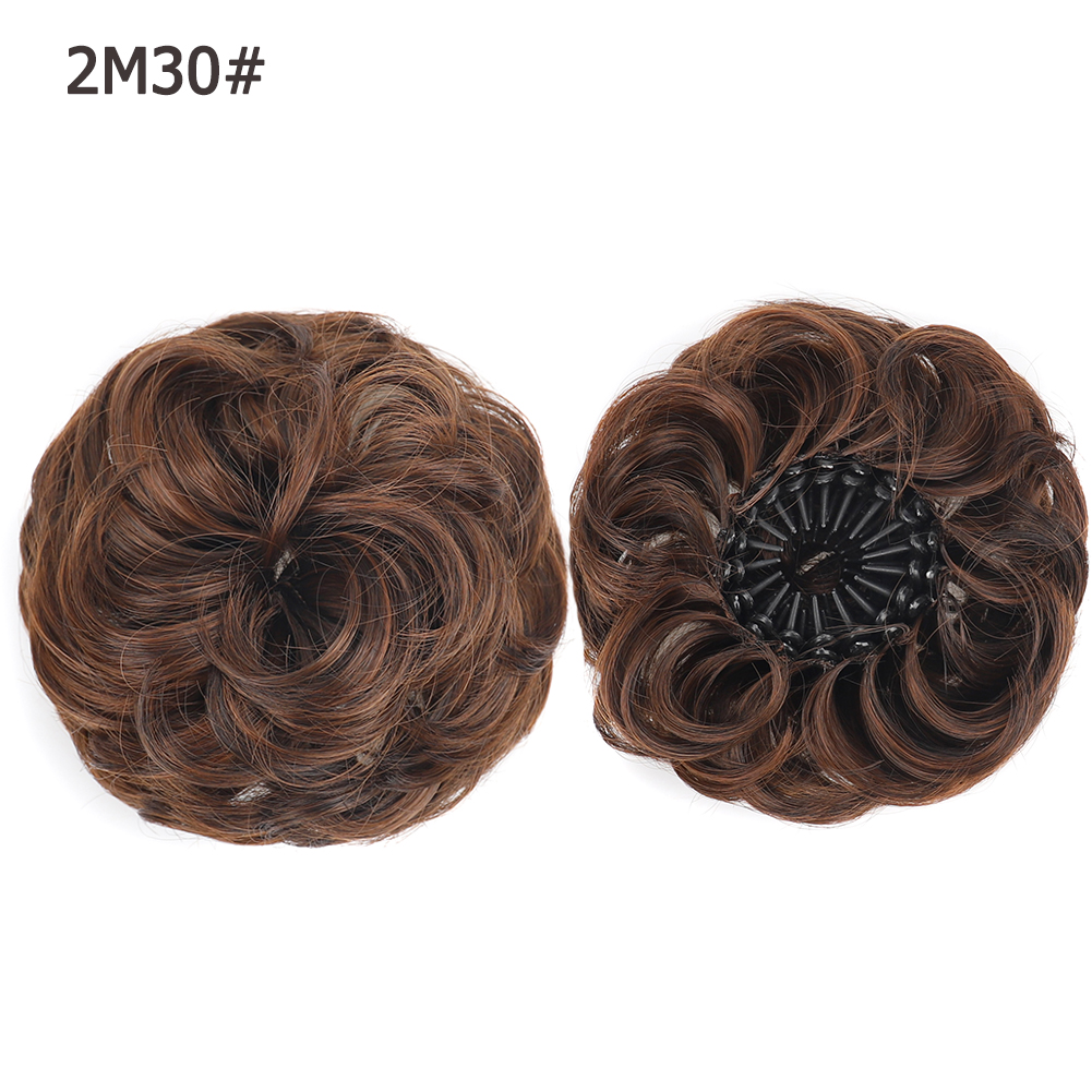 Nueva pieza de pelo de moño desordenado, moño esponjoso sintético en forma de Nido de Pájaro, extensiones de moño de pelo rizado ondulado retráctil para mujeres y niñas: Gris