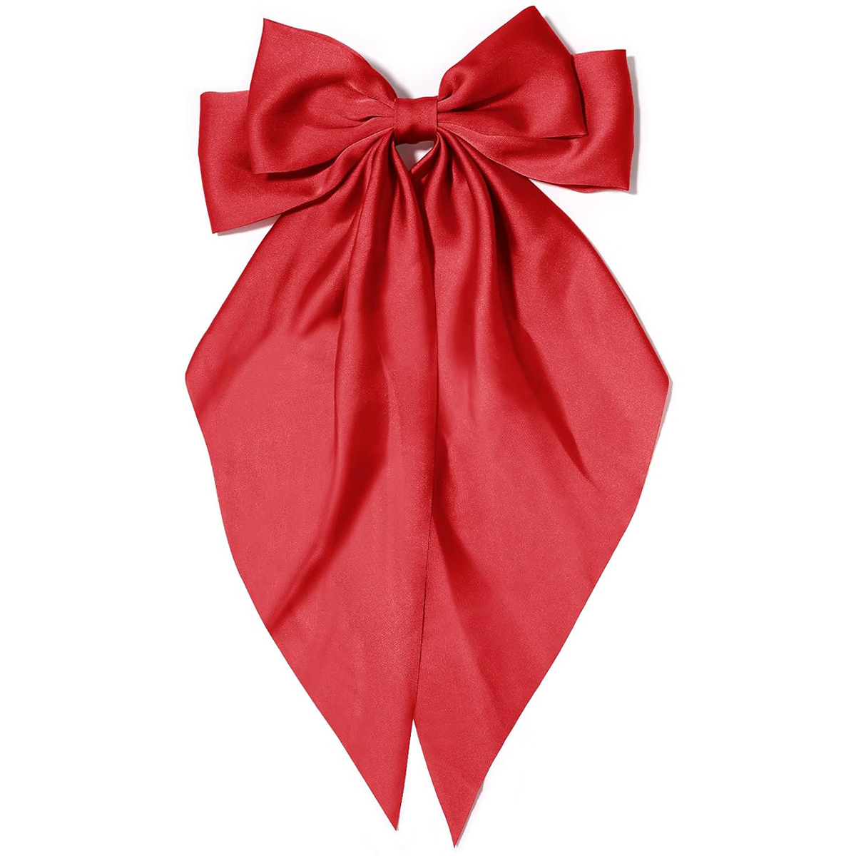 Grampo de cabelo com laço rosa feminino, grande laço de cetim branco, clipe de jacaré de cauda longa, laço de cabelo grande para meninas adequado para aniversário de casamento dan: Tangerina