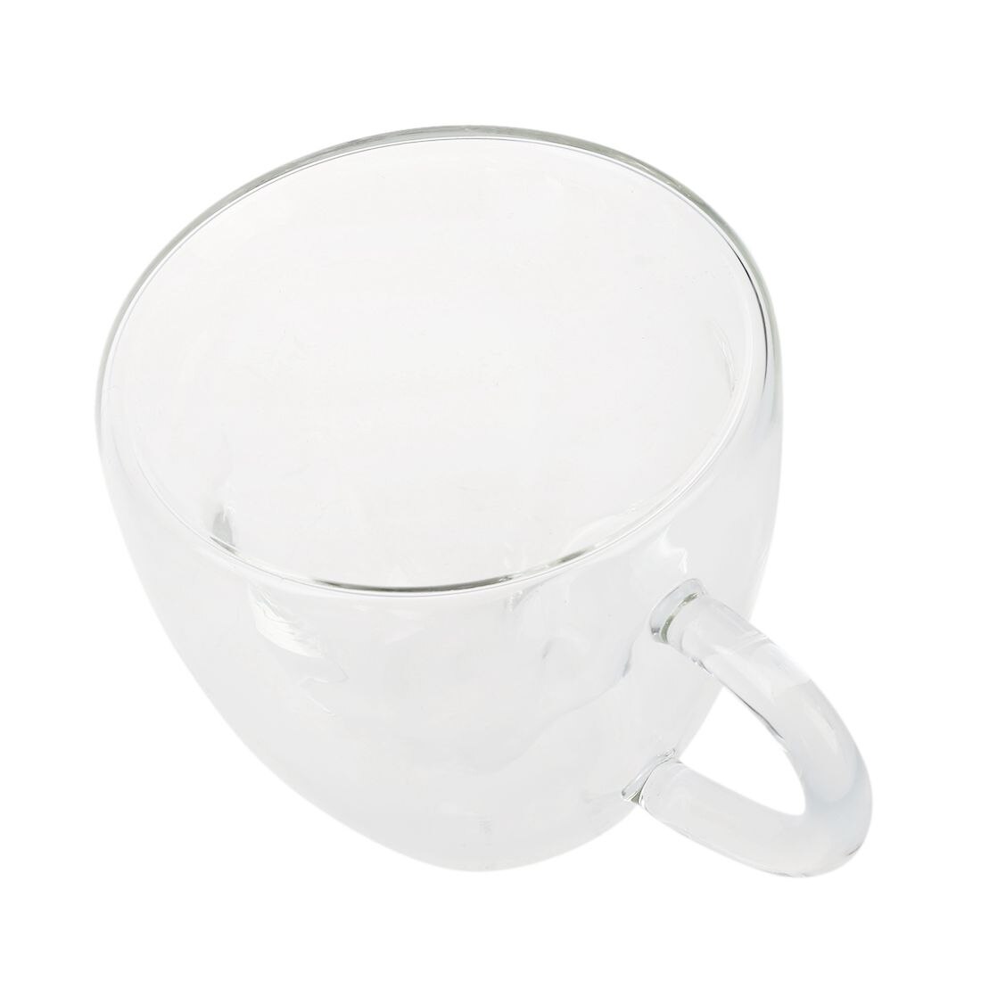 Hjerteformet gjennomsiktig glasskopp