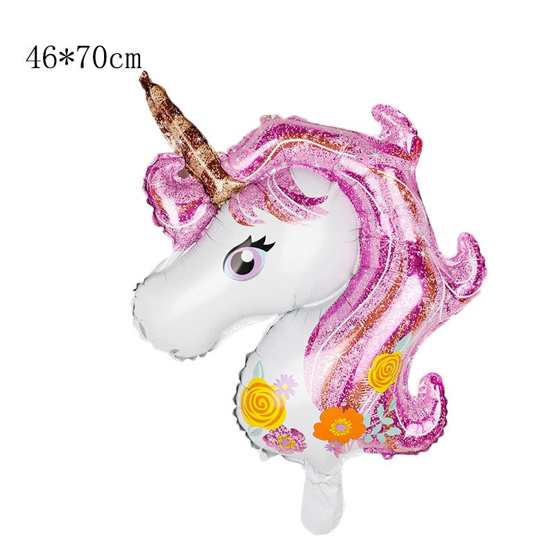 110 x 80cm stor unicorn ballong unicorn häst folie ballong barns födelsedag bröllop dekoration fest: 06