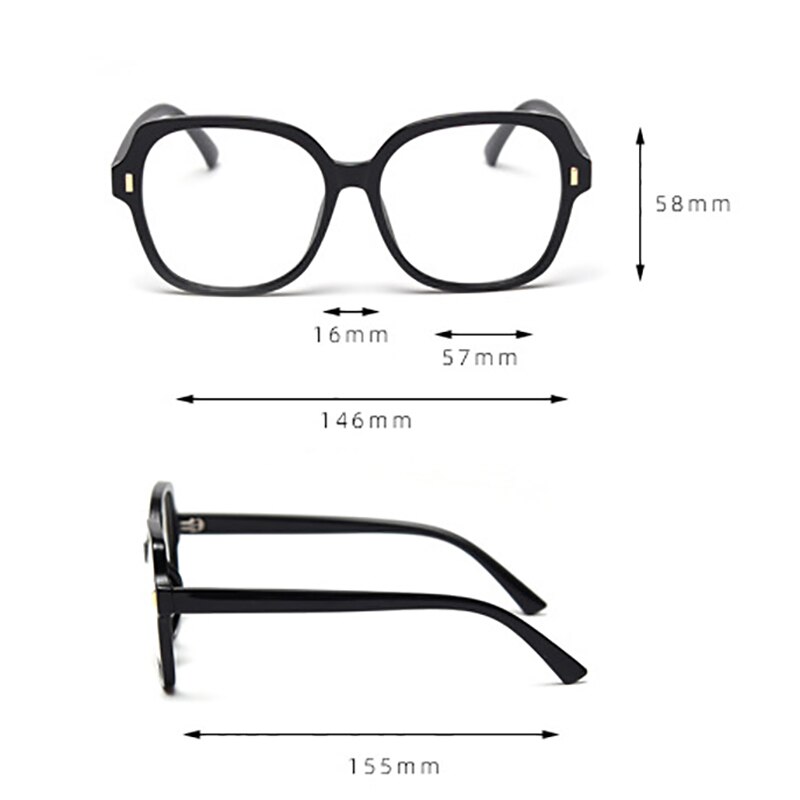 Evove gafas de ordenador mujeres hombres transparente claro tinte lente Anti reflejo azul INS falsas gafas sobredimensionadas puntos de empollón
