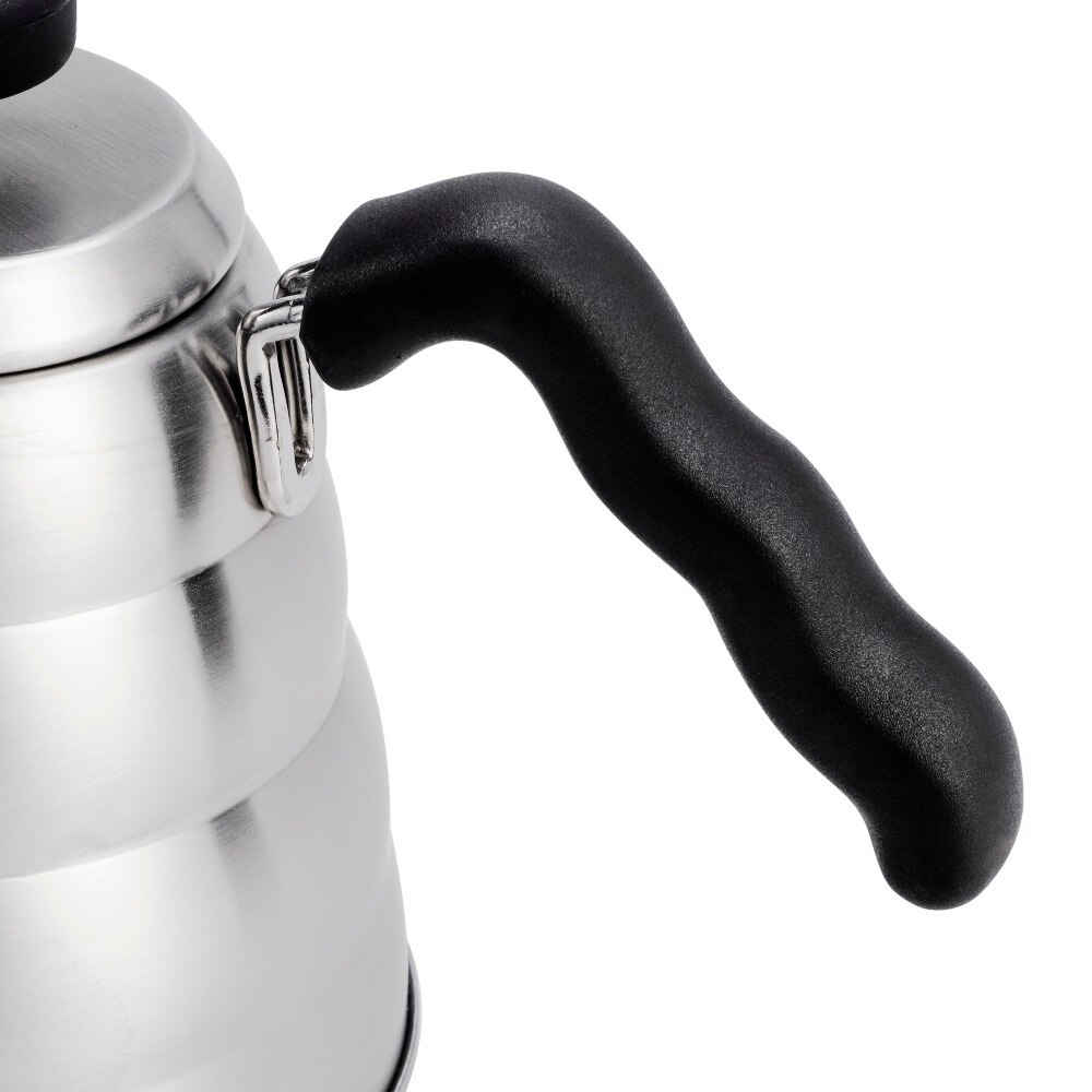 Kaffekanna i rostfritt stål med termometer, tunn svanhals för häll över kaffekanna, fungerar på spishäll , 40oz/1.25l