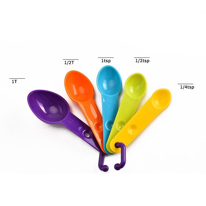 4 Pcs/5Pcs Set Plastic Baking Measuring Cups Measuring Spoon Kitchen Tools For Baking Coffee Tea Sugar Liquid Measuring Set